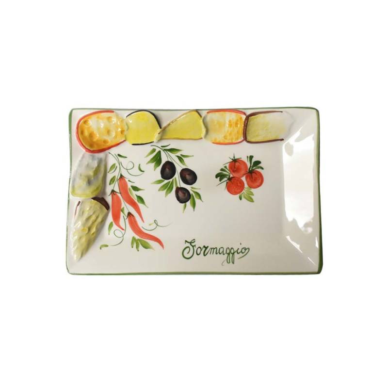 Hand painted ceramic Cheese tray 12.79x8.46 inch