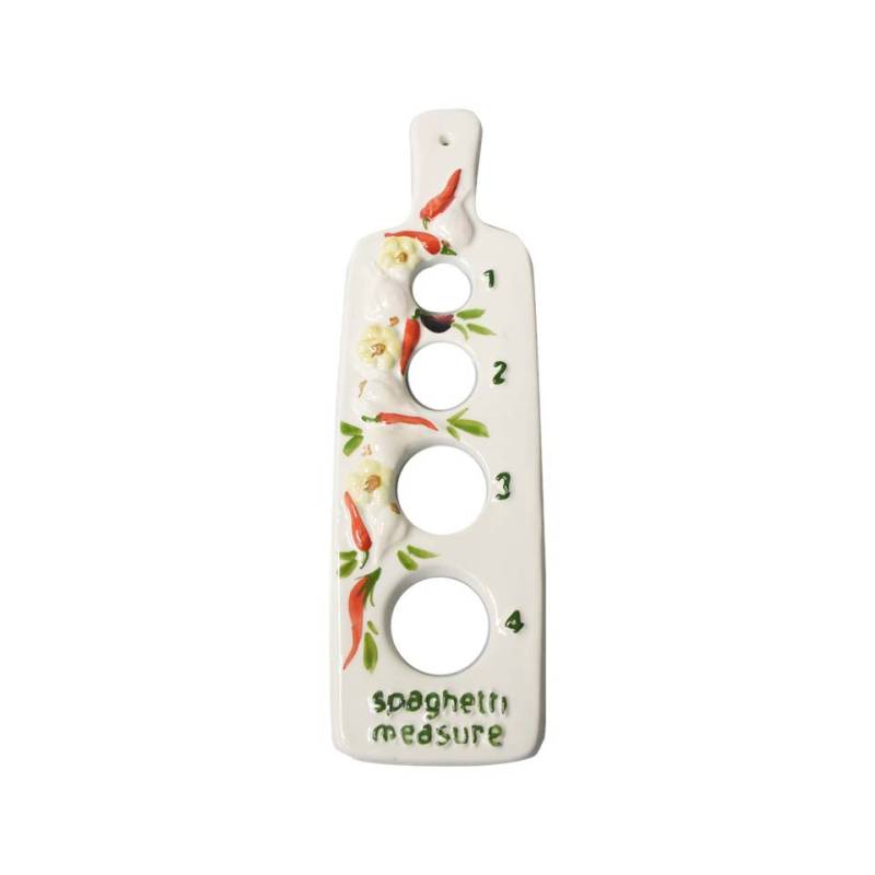 Dosaspaghetti Aglio e Peperoncino in ceramica dipinta a mano cm 28,5x9