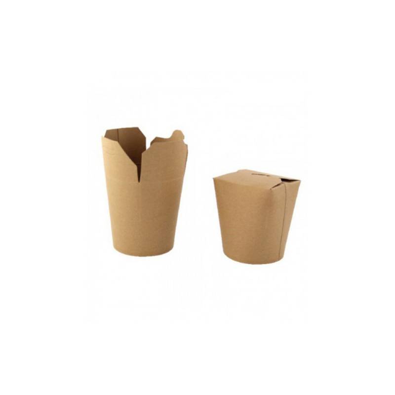 Brown cardboard noodles container 25.36 oz.