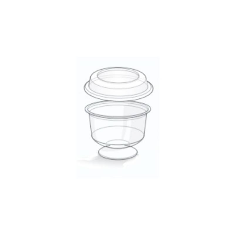 Transparent plastic cup with lid 6.76 oz.