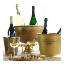 Gold aluminium wine and champagne bucket 7.87x8.07 inch