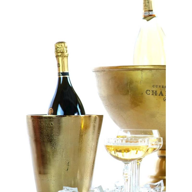 Secchiello vino e champagne in alluminio gold cm 20x20,5