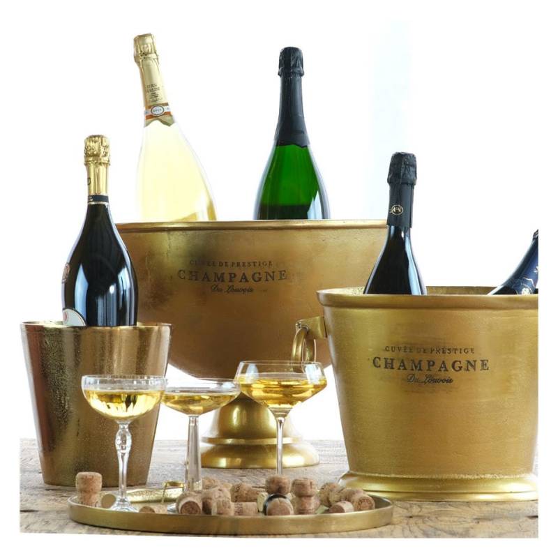 Secchiello vino e champagne con scritte in alluminio gold cm 32x26x25