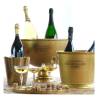 Gold aluminium wine and champagne bucket with lettering 12.60x10.23x9.84 inch