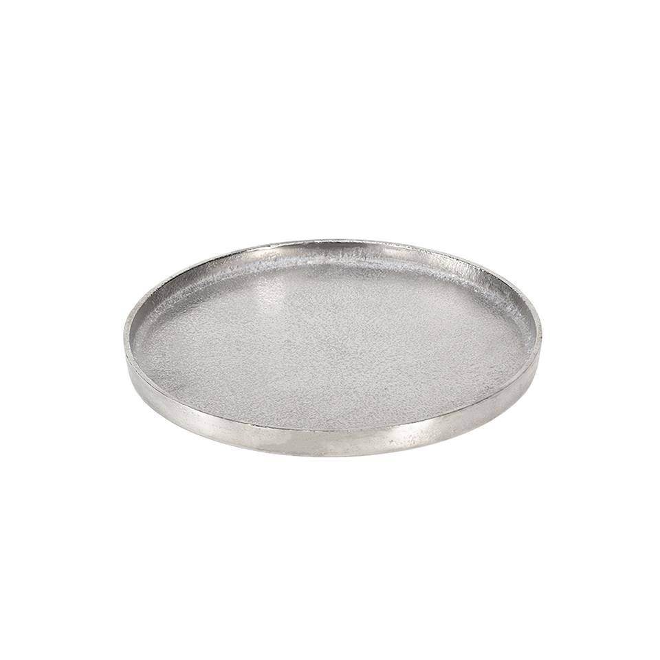 Large round silver aluminium tray 15.15 inch