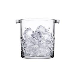 Pasabahce Timeless glass ice bucket with plastic tongs 0.26 gal