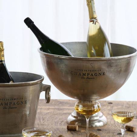 Recipiente para vino espumoso con letras de aluminio plateado 46x33 cm