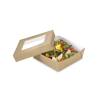 Nomipack brown paper container with window lid 6.10x6.10x1.96 inch