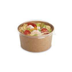 Tusipack Salad Rond brown paper container 5.90x3.03 inch