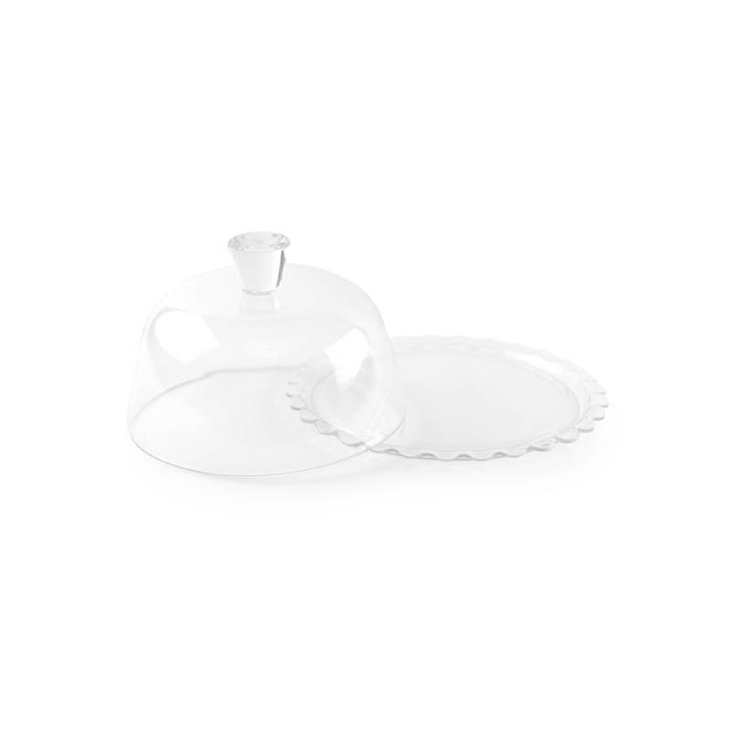 Pasabahce Mini Patisserie glass cake plate with dome 10.23 inch