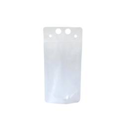 Cocktail pouch with straw hole and airtight closure in transparent polyethylene cl 29