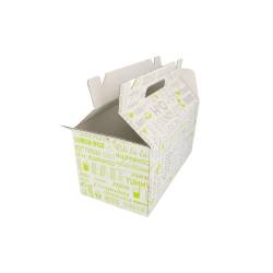 Cardboard take-away box with word decoration 9.64x5.31x4.72 inch