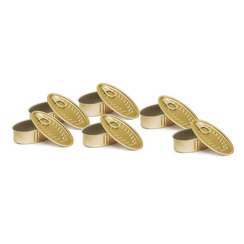 Ovale Aluminiumdose mit goldenem Deckel 11x6 cm