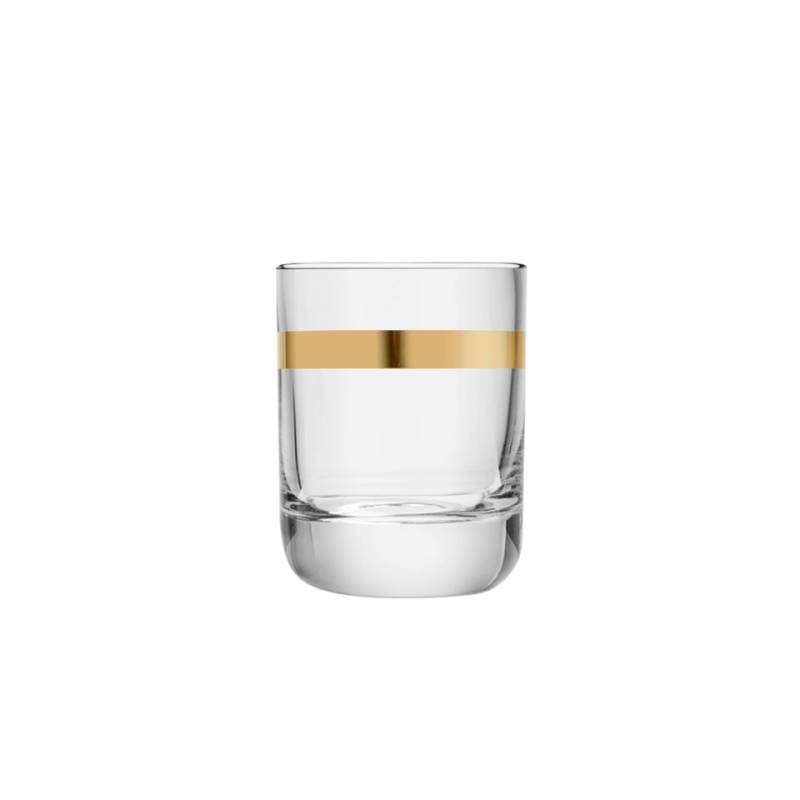 Libbey Envy rocks glass tumbler with gold staple 10.82 oz.