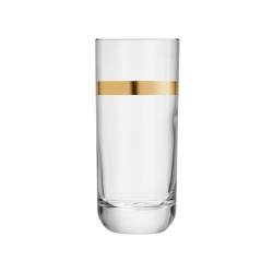 Libbey Envy beverage glass tumbler with gold staple 11.97 oz.