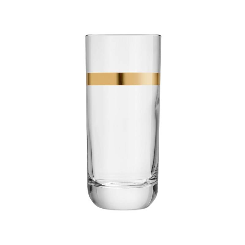 Libbey Envy beverage glass tumbler with gold staple 11.97 oz.