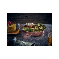 Stainless steel and copper round presentation tray 6.10 inch