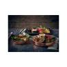 Stainless steel and copper round presentation tray 8.07 inch