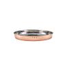 Stainless steel and copper round presentation tray 10.04 inch