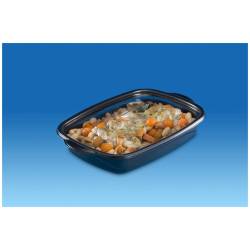 Marmipack black polypropylene container with transparent lid 8.26x6.30 oz.