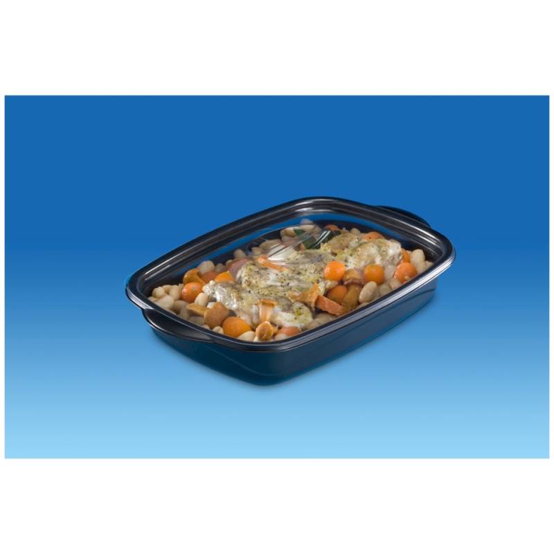 Marmipack black polypropylene container with transparent lid 8.26x6.30 oz.