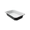 Black and white aluminum disposable rectangular tray cl 100
