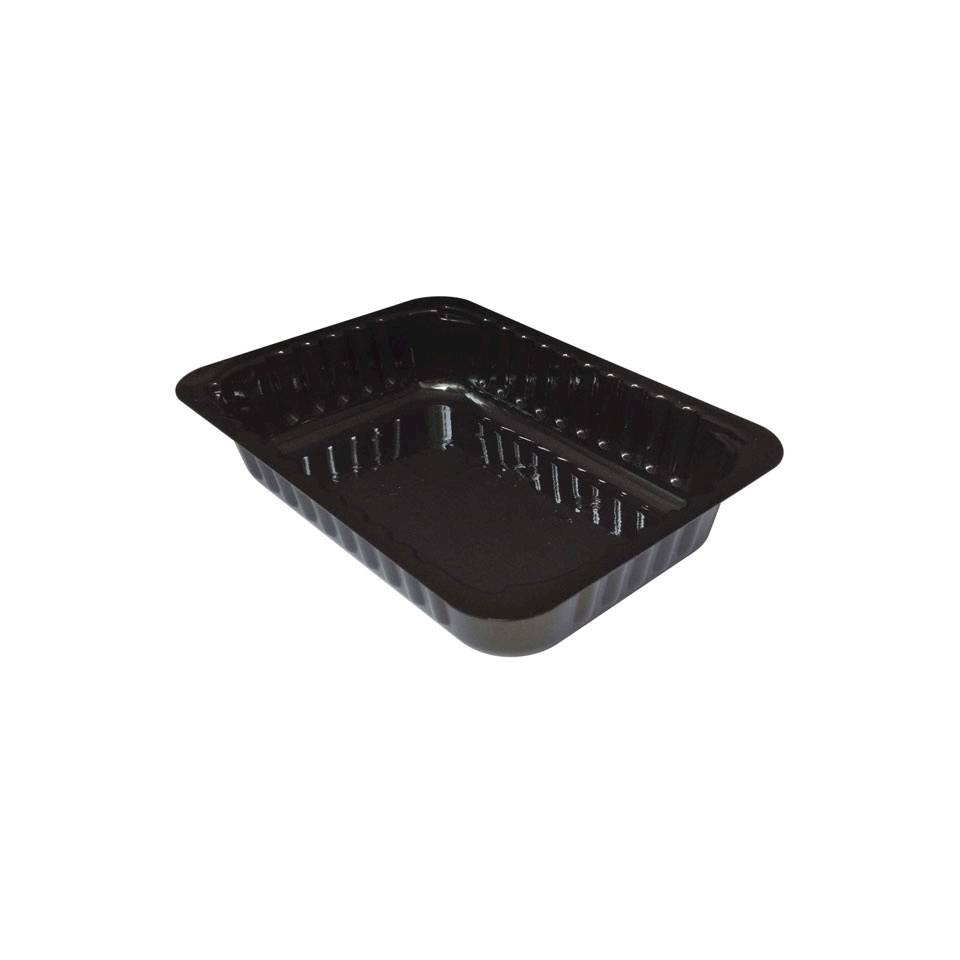Black CPET disposable container 25.36 oz.