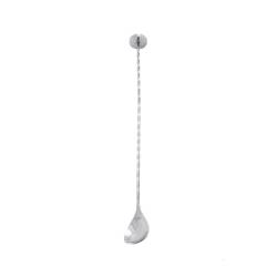 Bar spoon con disco pestello in acciaio inox cm 35