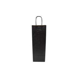 Black paper bottle bag  5.51x3.15x15.74 inch