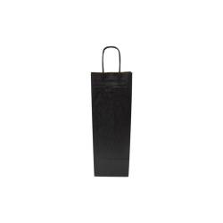 Borsa per bottiglie in carta nera cm 14x8x40