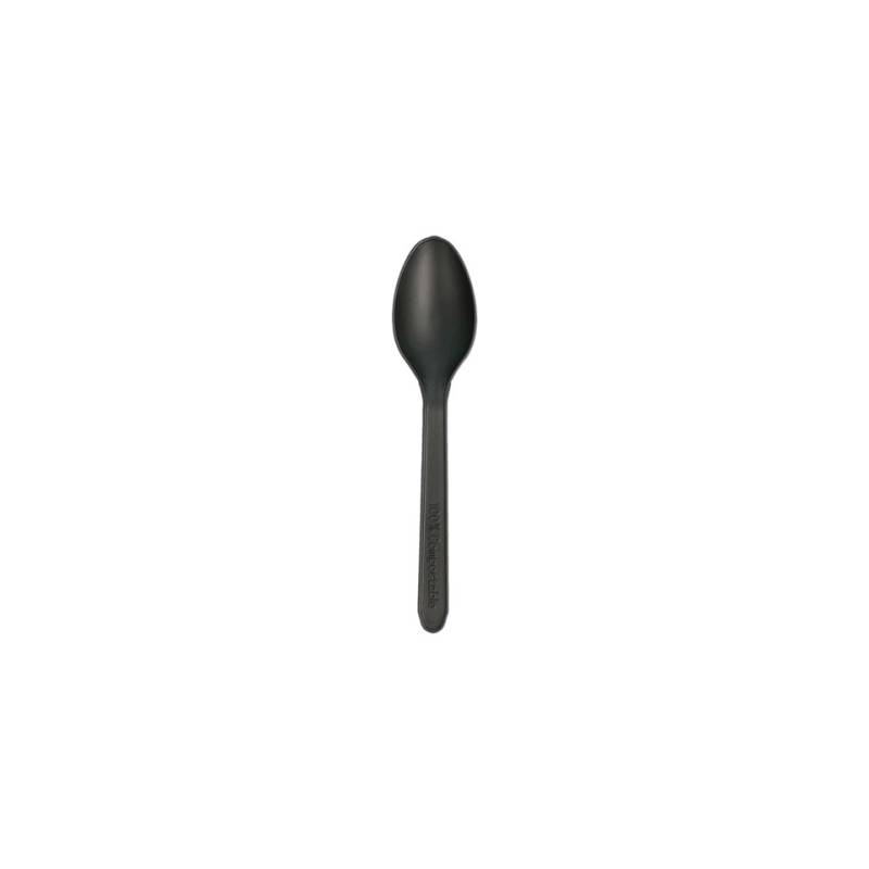 Black cpla disposable teaspoon 5 inch