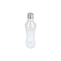 Pointed glass bottle with stainless steel cap 33.47 oz.