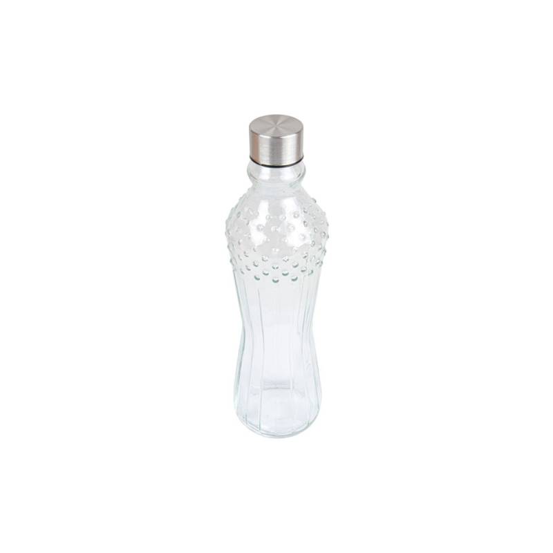 Bottiglia puntinata in vetro con tappo in acciaio inox cl 99