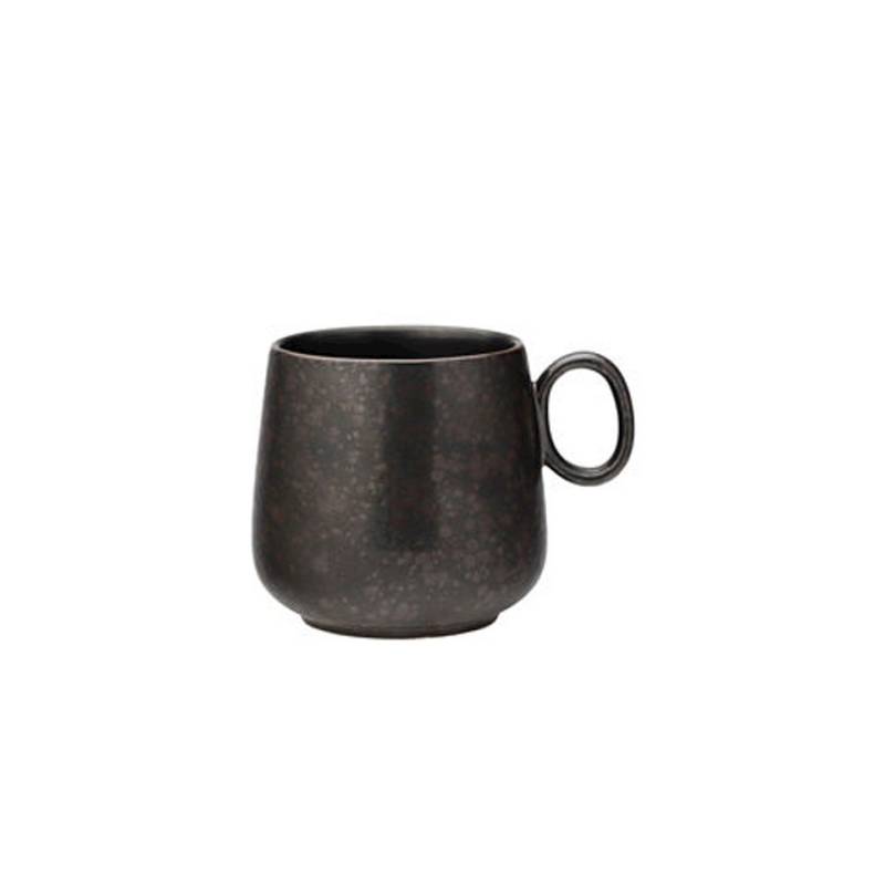 Tazza mug con manico in porcellana nera cl 34