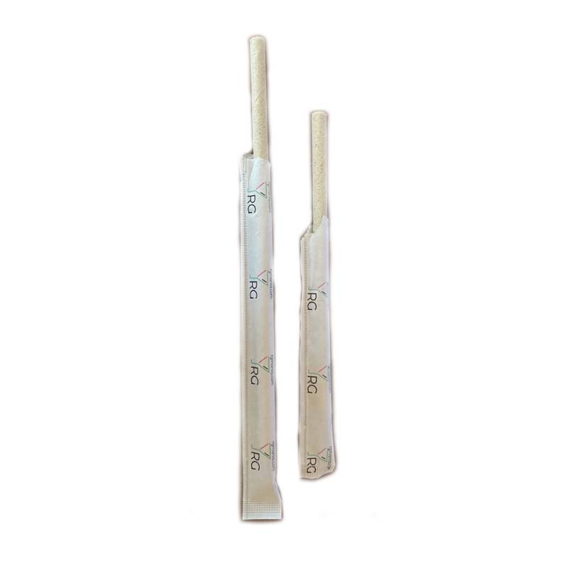 Biodegradable brown paper mono packed straws 7.87x0.23 inch