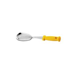 Stainless steel pizza spoon with yellow polypropylene handle