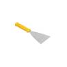Flexible triangular stainless steel spatula with yellow polypropylene handle 3.93 inch