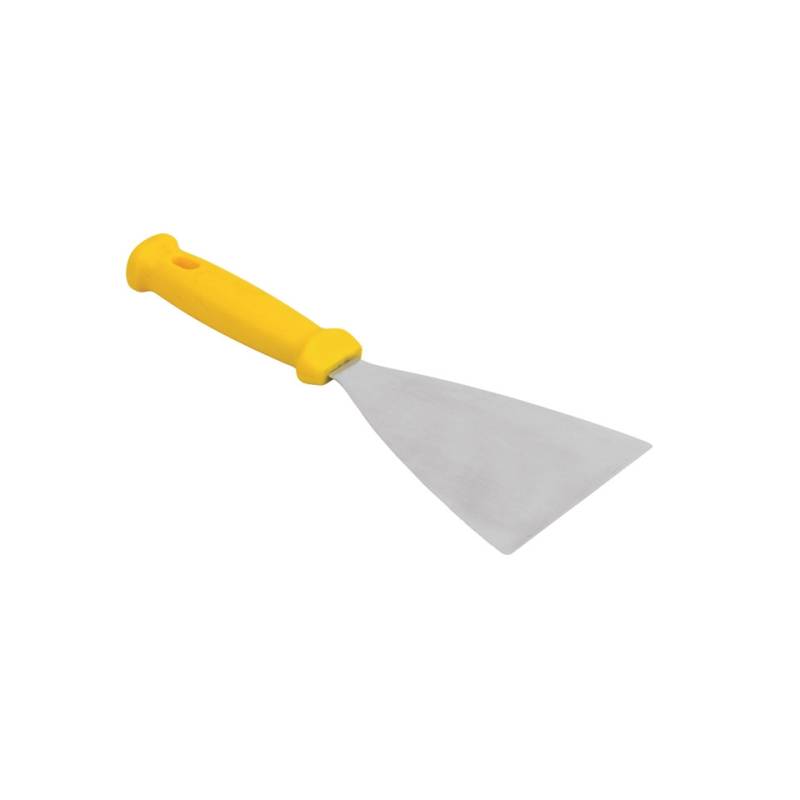 Triangular flexible stainless steel spatula and yellow polypropylene handle cm 14
