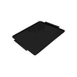 Black aluminium tray with black placemat 13.78x17.71 inch