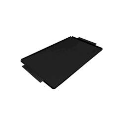 Black aluminium tray with black placemat 14.57x20.86 inch