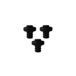 Set of 3 black silicone drain plugs