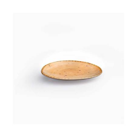 Piattino Appetizer in porcellana beige zenzero cm 16x12