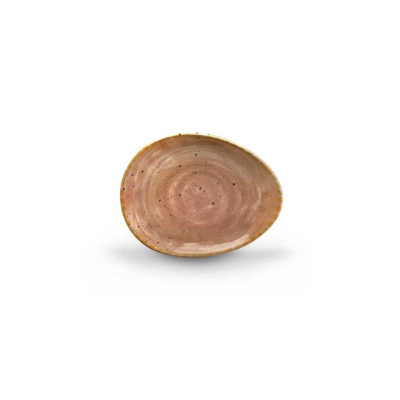 Piattino Appetizer in porcellana grigio cumino cm 16x12