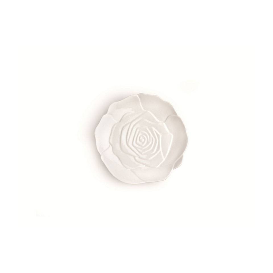 Romantic Rose white porcelain plate 8.07 inch