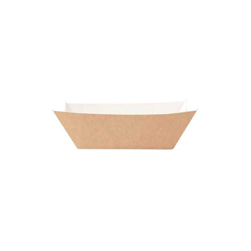 Kraft and white paper tray 6.30x4.52x1.57 inch