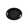 Black polypropylene oval plate 10.04x7.48 inch
