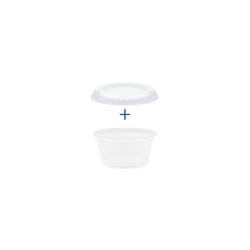 Transparent plastic sauce cup with lid 1.01 oz.