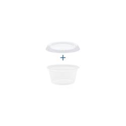 Transparent plastic sauce cup with lid 1.01 oz.