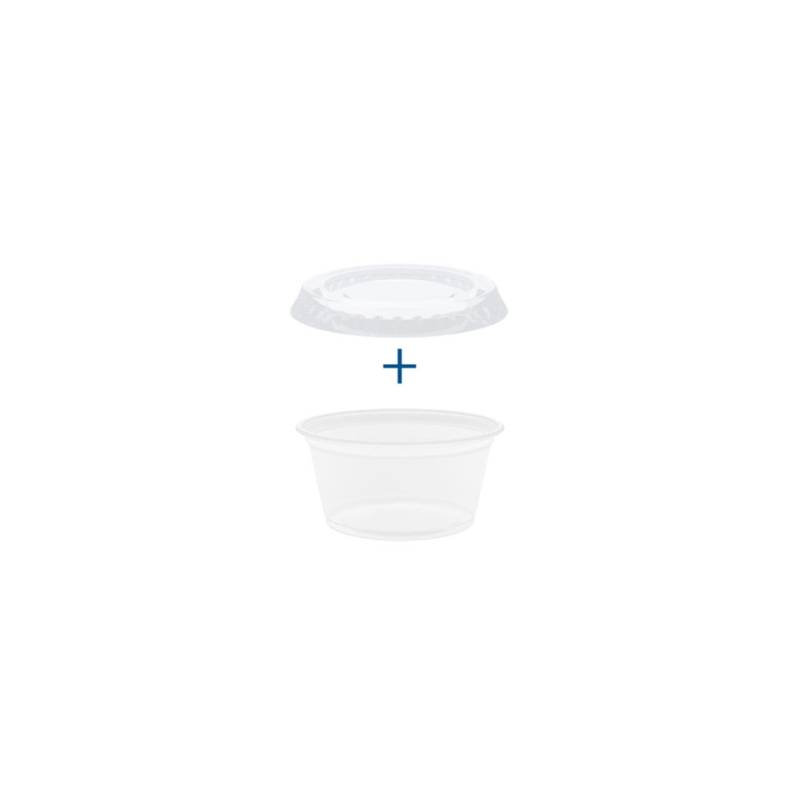 Coppetta salsa con coperchio in plastica trasparente cl 3