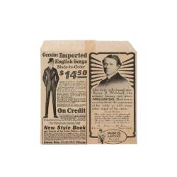Sacchetto patatine decoro Times in carta antigrasso marrone cm 12x12